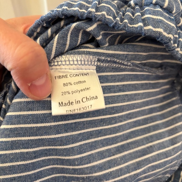 Princess Polly Asos Veridian Wide Leg Blue and White Striped Size 4 Runs Larger - Picture 10 of 10